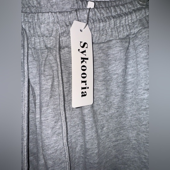 Sykooria Light Gray Athletic Men's Cotton Sweatpants with Zipper Pockets Size XL - Picture 6 of 15